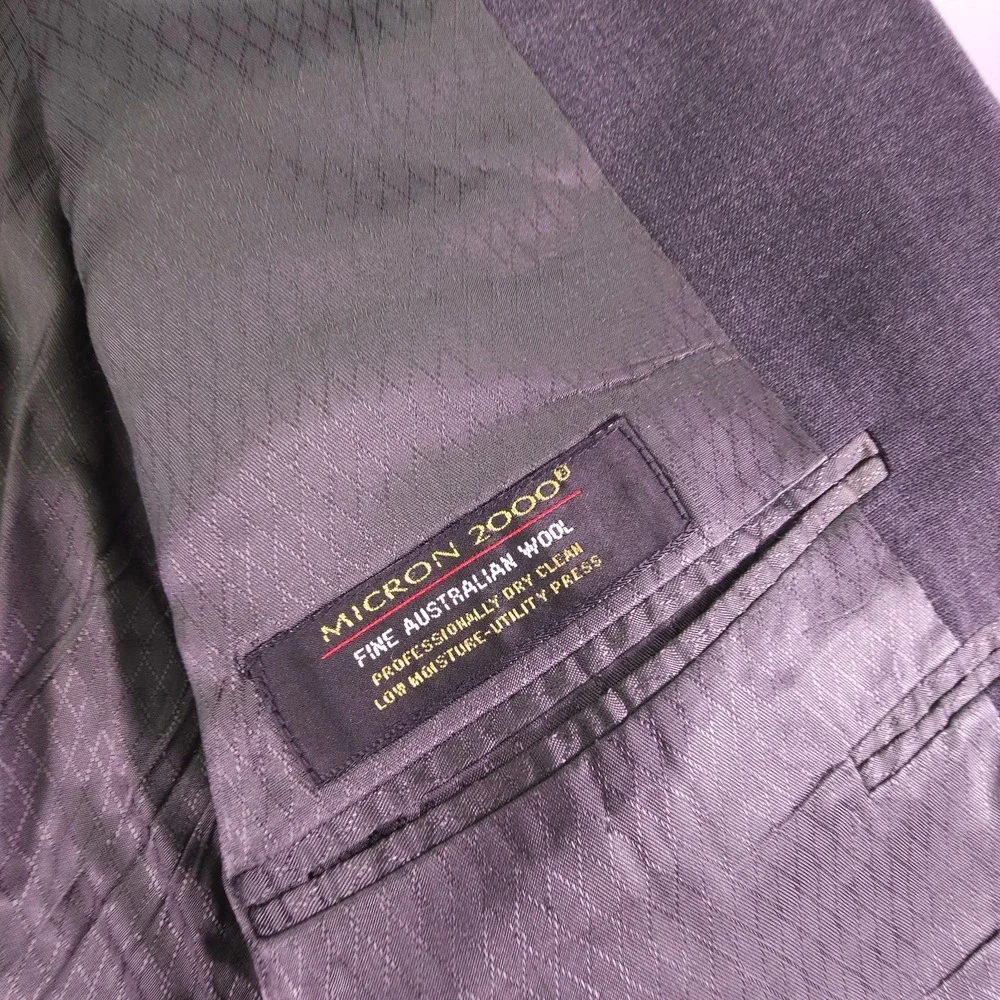 Hart Schaffner Marx 2 Piece Suit Mens 44L 30X32 Dark Gray 2 Button‎ Wool